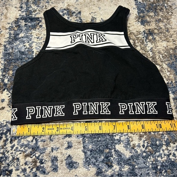 PINK Victorias Secret Black & White Logo Print Sports Bra & Leggings Set Size S - Picture 7 of 16